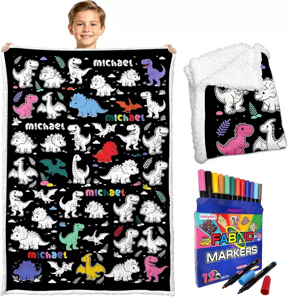 Newcos Custom DIY Coloring Blankets for Kids Adults Personalized