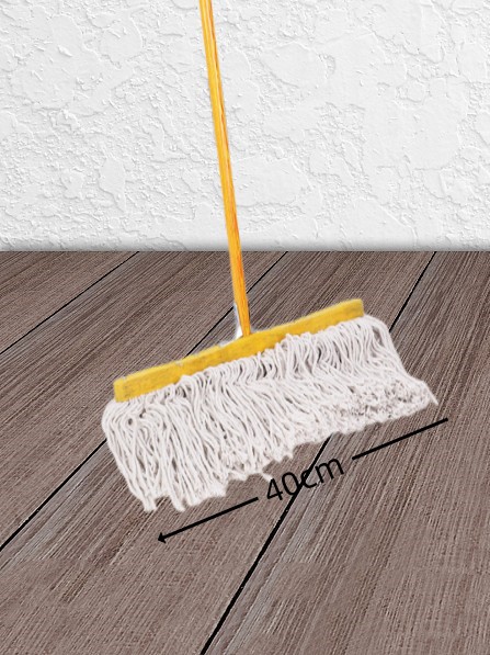 40cm 흰색 와이어 나무 대걸레 1개