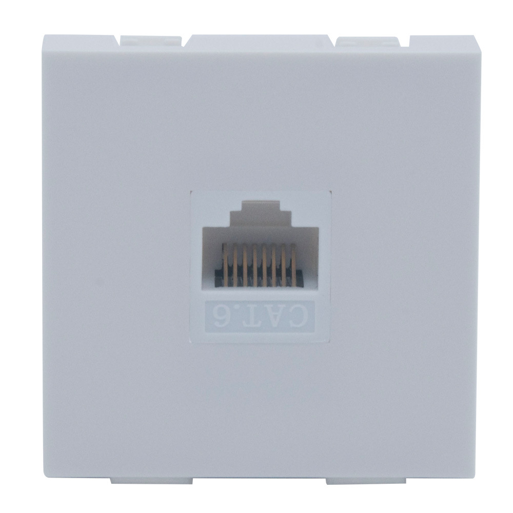 法式 45型 CAT6 RJ45 网络 母对母直插 模块