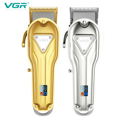 VGR Professional All-Metal Electric Push Cutter Cordless Cross-Border Hair Trimmer High Power with LCD Oil Head Razor V-134