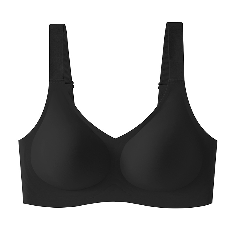 Gran tamaño de soporte suave de jalea ropa interior damas sin marcas sin anillo de acero sujetador recopilado anti-caída sujetador de copa fija