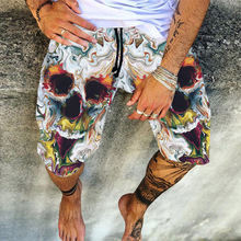 跨境欧美新款数码印花男士沙滩短袖休闲时尚潮流短裤一件代发