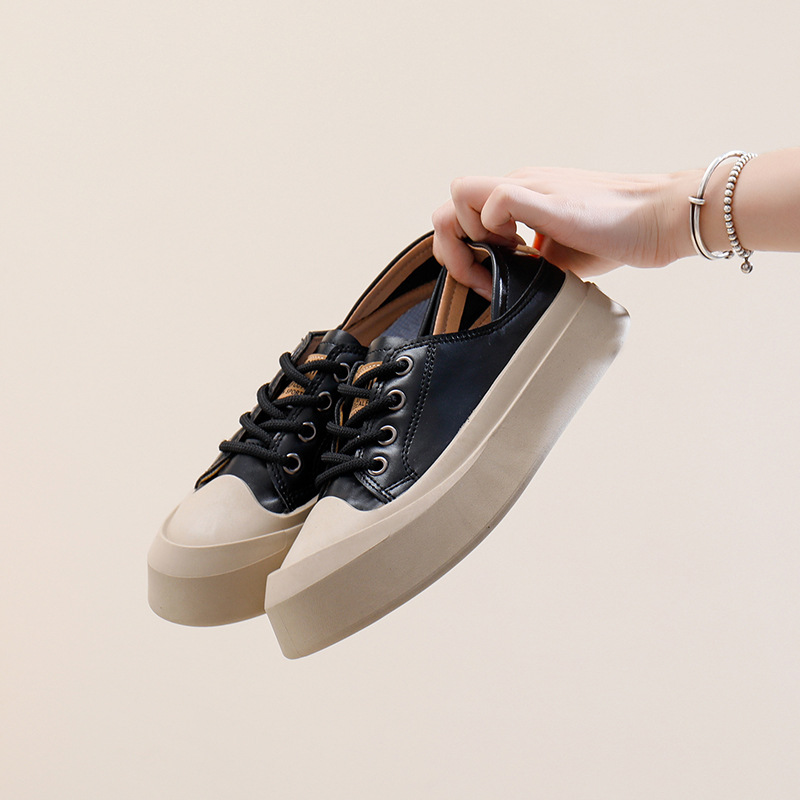 Forrest Gump 2024 nya höststudentskor i koreansk version, mångsidiga och casual, trendiga, tjocka sulor, moderiktiga brädorskor_voghion.com