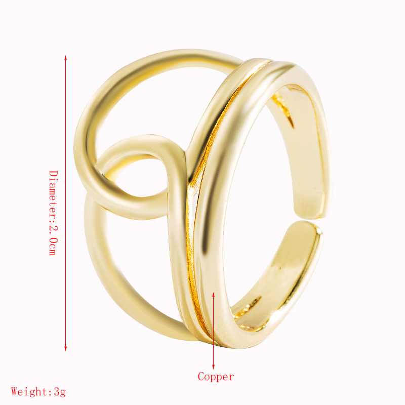 retro simple drip oil-plated Devilu0027s eyes alien shape copper open ring