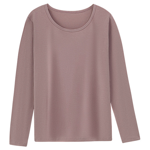 Modal cotton thermal underwear for women, spring and autumn round neck thin autumn clothes and long trousers close-fitting set solid color underwear