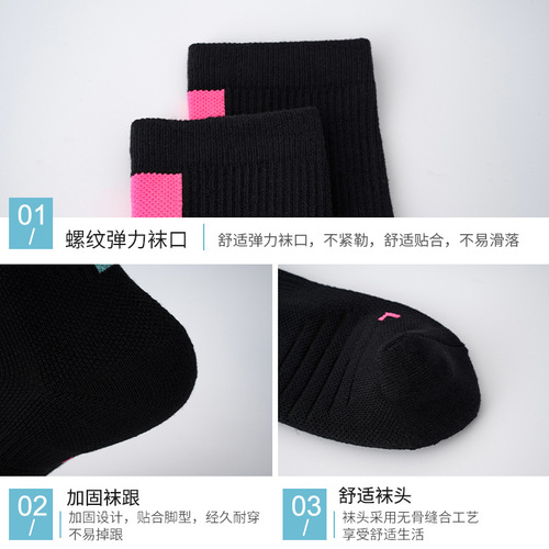 Manufacturer's Custom Logo Adult Professional Basketball Socks with Thick Towel Sole Mid-Calf Elite Basketball Sports Socks
