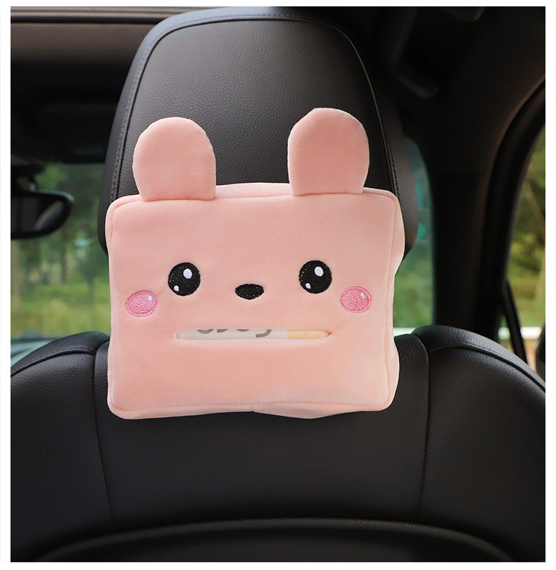 Cartoon Car Tissue Box Multifunctional Car Tissue Box Car Seat Back Sun Visor Armrest Box Tissue Box Cover