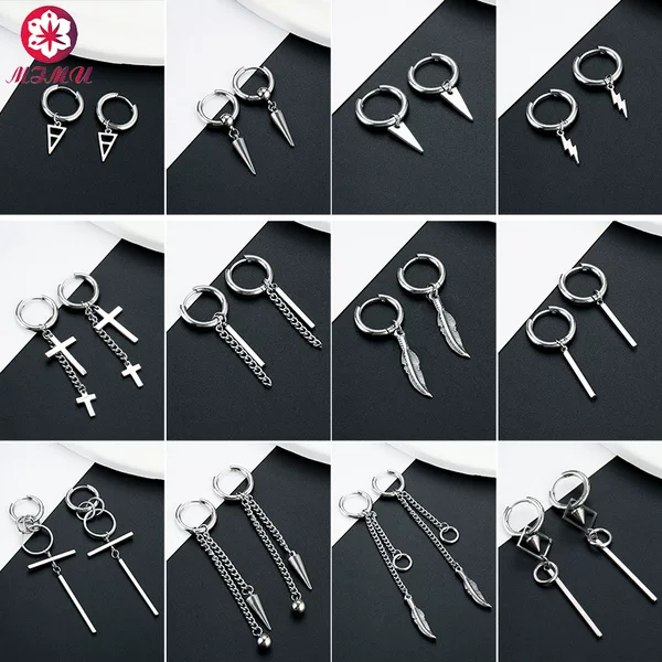 Cross-Border Stainless Steel Earrings, Pendants, Simple Earrings, Unisex European and American Ear Clips, Circle Earrings, Wholesale from Manufacturers
