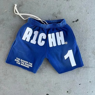 Cross-Border Export Best-Selling 3D Digital Letter Printed Straight Pants Beach Pants Summer Men's Casual Shorts Wholesale