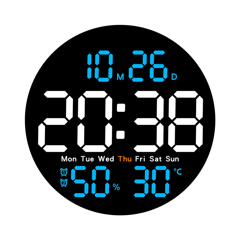 Reloj de pared de sala de estar simple reloj electrónico multifuncional con temperatura y humedad reloj silencioso 5501
