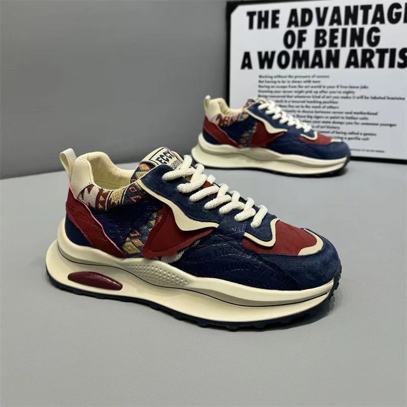 Zapatos de hombre estilo coreano de caña baja, deportivos, con bloques de color, de lujo ligero, informales, a la moda, versátiles, nueva colección primavera 2026