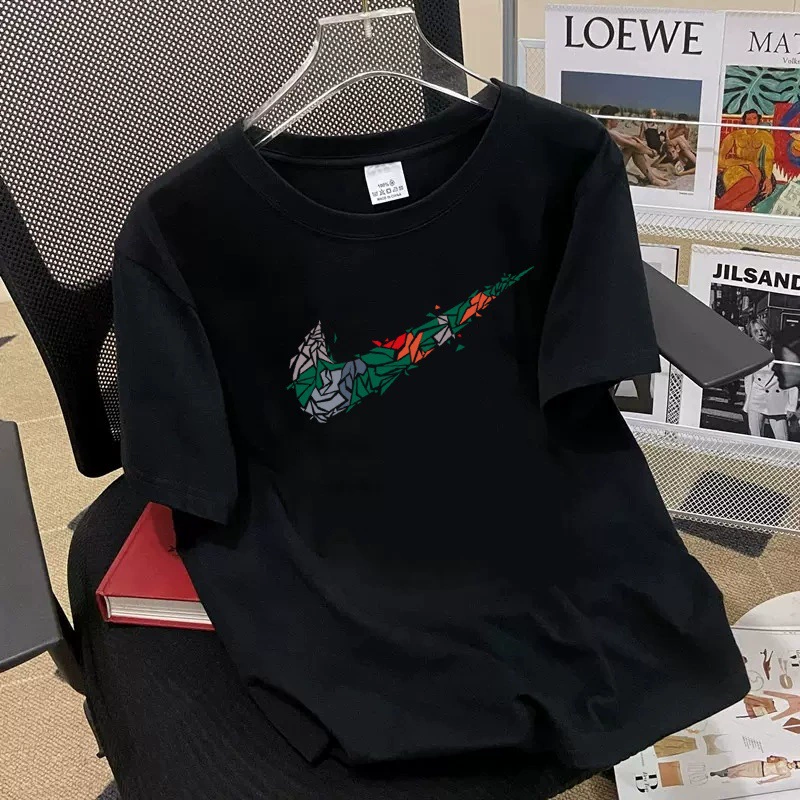 Летняя хлопковая базовая футболка с коротким рукавом, свободного кроя, oversize