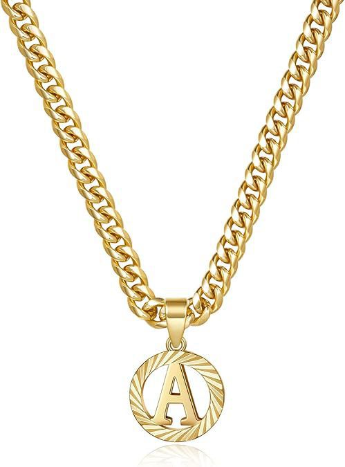 Meilleure vente transfrontalière : Chaîne simple en or ajourée à 26 lettres, style européen et américain, pour femme._voghion.com
