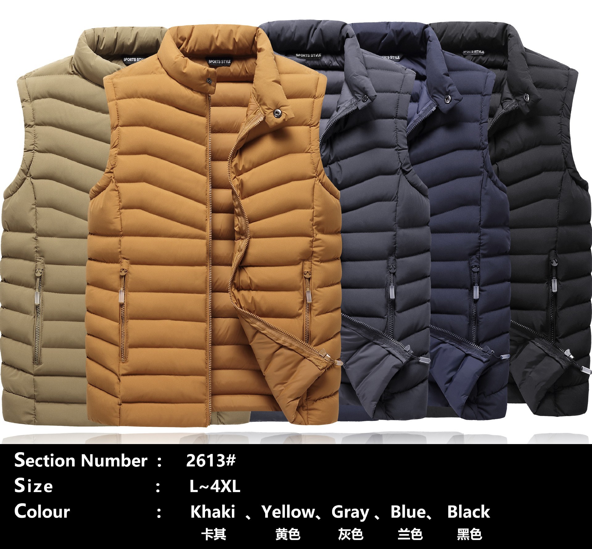 Chaleco costilla transfronteriza Chaleco de algodón Otoño e Invierno de los hombres chaqueta caliente forrada polar sin mangas abajo Chaleco de algodón Comercio exterior al por mayor