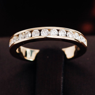 Niche high luxury design K gold ring ins style women's cultivation diamond row ring couple jewelry manufacturers wholesale