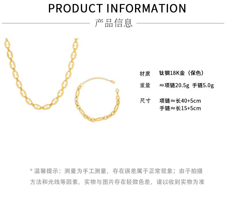 Simple Geometric Metal Element Necklace Titanium Steel 18k Gold Bracelet Jewelry Wholesale display picture 2