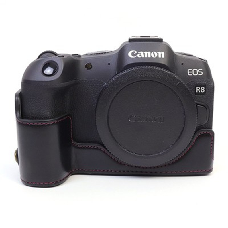 캐논 EOS R8 가죽 커버 베이스 R8 마이크로 단일 카메라 가방 휴대용 보호 커버 레이어 카우보이 반 세트를 위해 적당한