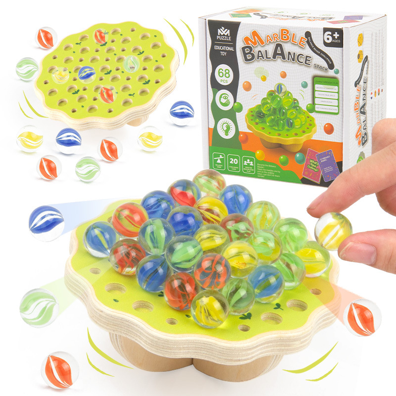 Girasoles de madera transfronterizos cuentas de equilibrio para niños mano-ojo entrenamiento de equilibrio juego interactivo padre-hijo juguetes de puzzle