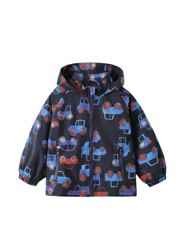 Malwee transfronterizo chaqueta de viento para niños otoño y invierno nuevo estilo europeo y americano con capuz para niños pequeños y medianos, chaqueta de cremallera guapo para niños