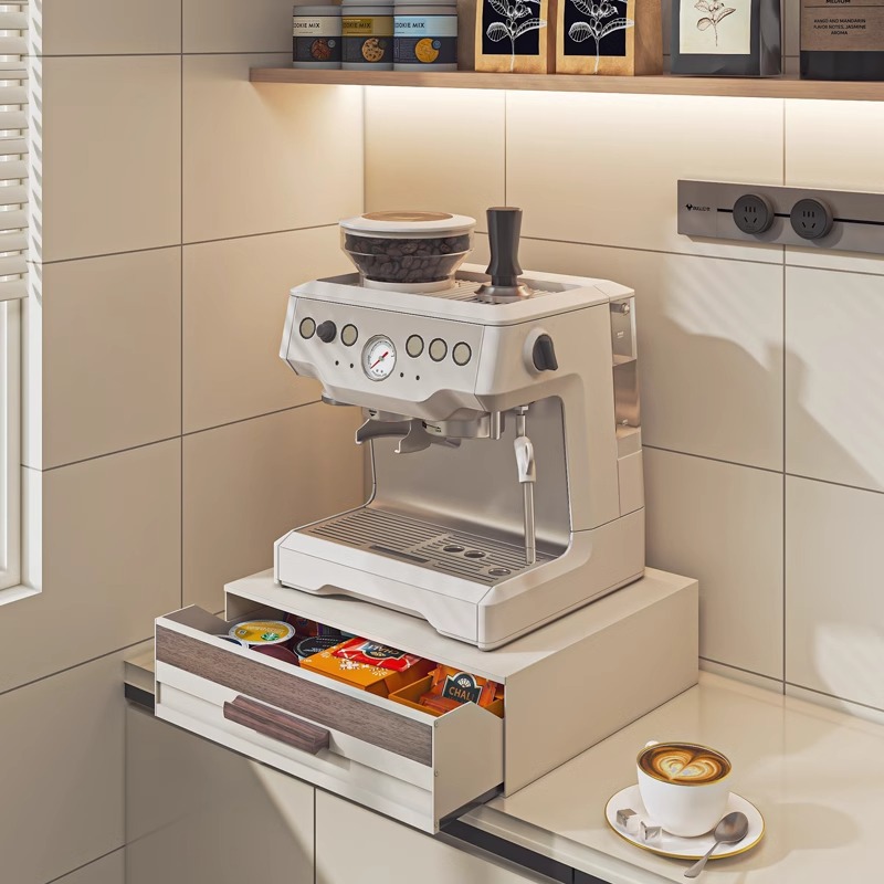 Máquina de café de cápsula automática estante de almacenamiento mesa taza de agua base de cajón de mesa de almacenamiento superior estante de almacenamiento