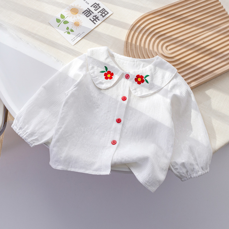 Girls' New Spring and Autumn Lace Shirt, Stylish Blouse for Baby Girls, 2026 Trendy Long-Sleeve Top for Girls, Fresh Autumn Outfit Girls' New Spring and Autumn Lace Shirt, Stylish Blouse for Baby Girls, 2026 Trendy Long-Sleeve Top for Girls, Fresh Autumn Outfit