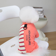 亚马逊新款宠物衣服秋冬时尚钢琴背心可牵引四脚泰迪比熊宠物服装