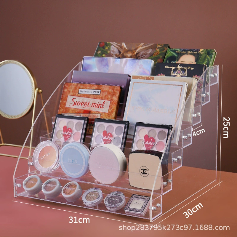 Cosmetic Organizer Stand, Clear Acrylic Multi-Layer Makeup Storage, 2–7 Tiers, Grid Width Options