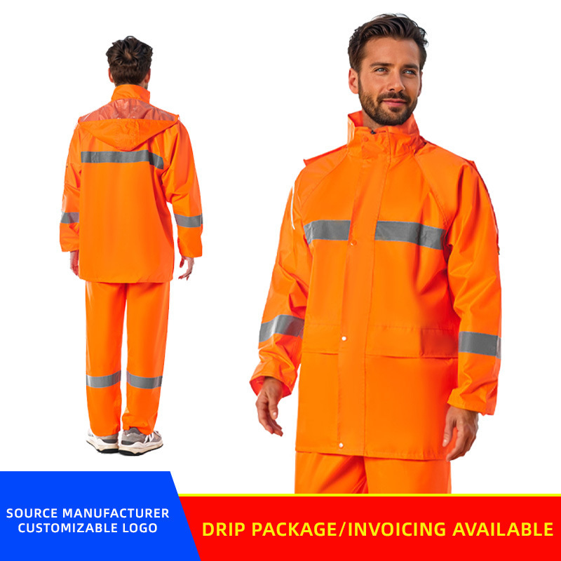 Cross-Border Raincoat Split-Type Men's Traffic Duty Raincoat Split Suit Emergency Flood Control Raincoat Rider Foreign Trade
