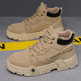 Men's Shoes Spring Boots High-Top 2025 New Casual Sports Sneakers Spring & Fall Versatile Breathable Inner Heightening Trendy Shoes