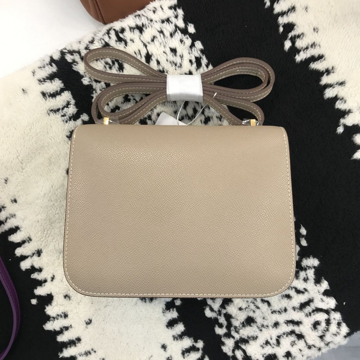 Cowhide Leather Crossbody Small Square Bag H-Buckle Lizard Pattern Flight Attendant Bag Trendy 2025 Genuine Leather Handbag - Thumbnail 4