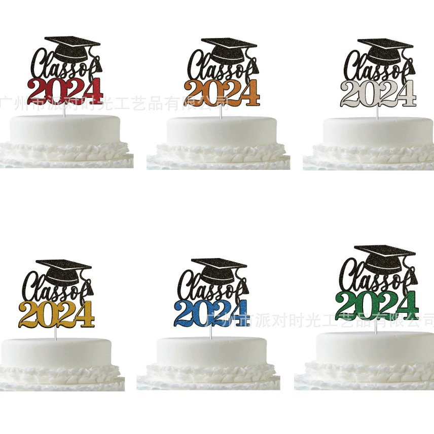 2024 Новый выпускной Вечеринка Вечеринка Школа Выпускной Церемония Украшение Торт Вставки class of 2024