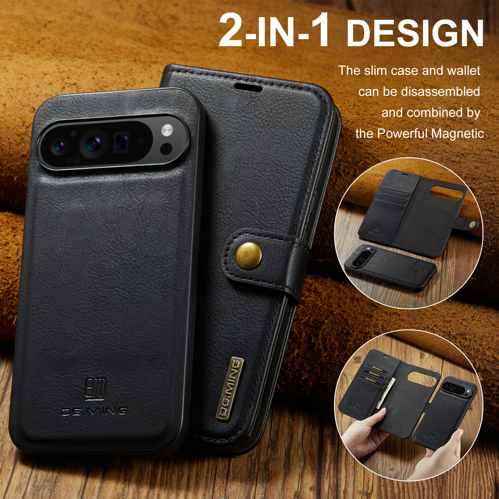 Zwei-in-Eins-Gehäuse für Google Pixel 9 Pro XL Pixel 9 Pro Magnetgehäuse_voghion.com