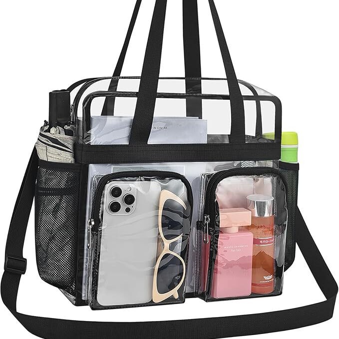 Transparent Tote Bag, Stadium-Approved Clear Bag, 30.48 X 15.28 X 30.48cm Stadium Bag Transparent Tote Bag, Stadium-Approved Clear Bag, 30.48 X 15.28 X 30.48cm Stadium Bag