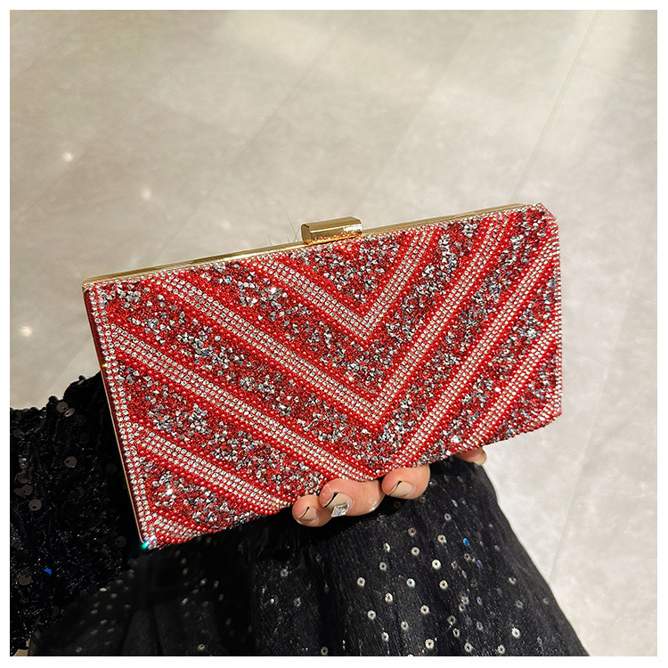 2025 Cross-border new dinner bag, European and American women's handbag, diamond-encrusted banquet clutch, evening dress bag, women's bag undefined