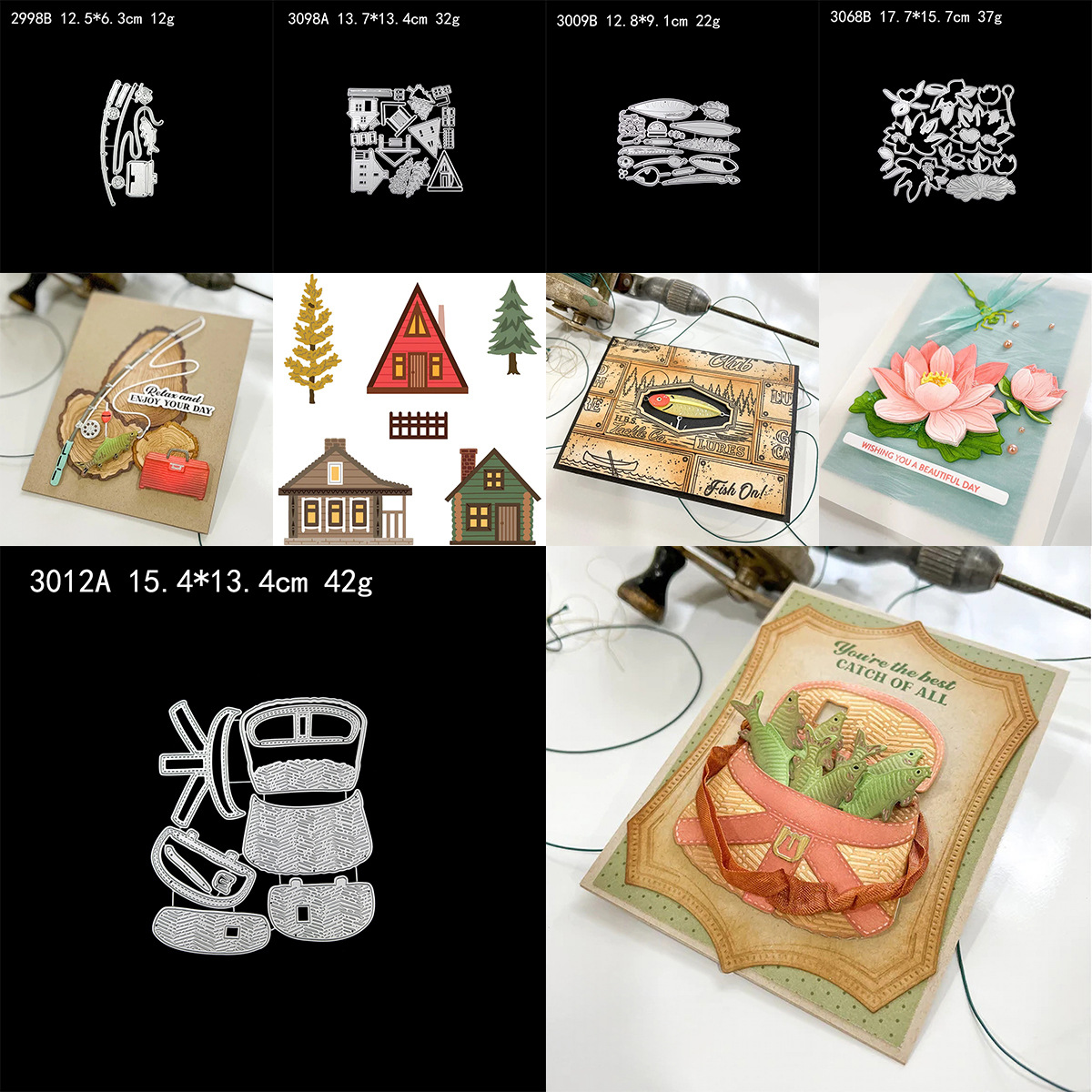 Caña de pescar DIY cuchillo molde corte muere álbum de recortes grabado cuchillo molde mano cuenta Material productos transfronterizos