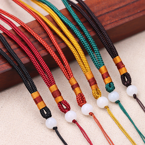 DIY Beaded Handle Cord Pendant Charm Car Hook Bag Cord Jadeite Honey Wax Pendant Antique Craft Playing Rope Wholesale