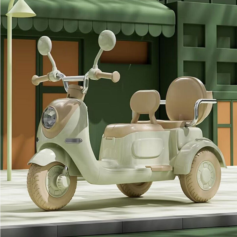 The new children's electric car motorcycle can sit double tricycle Children Baby remote control charging battery car