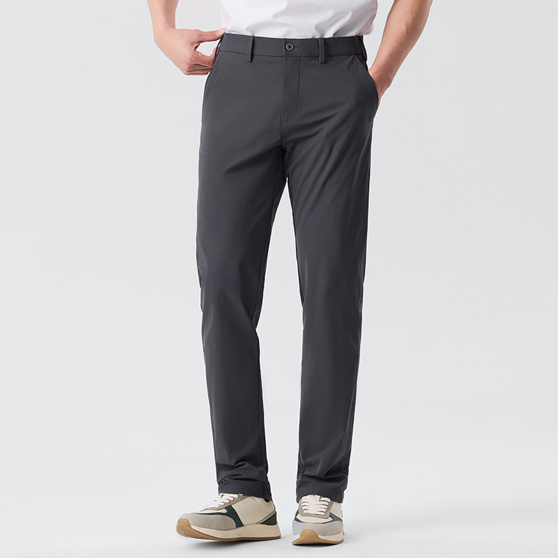 2026 Spring New Men's Casual Pants High Elasticity Commuting Dress Pants Light Business Pants Microfiber Trousers