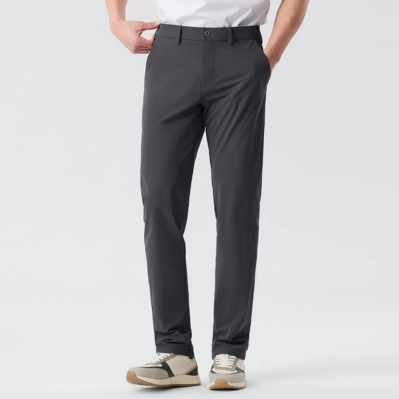 Мужские ледяные брюки, ультра-высокие эластичные пригородные брюки, спортивные брюки с защитой от солнца, 25, летние дышащие тонкие повседневные брюки