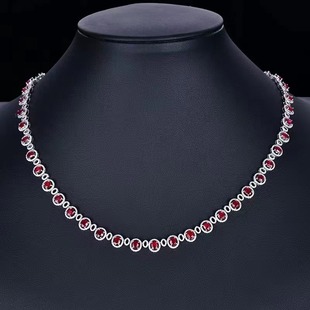 11.28 karat Natural Pigeon Red Red Ruby Necklace Non-Burned Ruby 18K Gold Necklace with AIGS Certificate