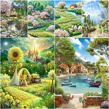 亚马逊跨境外贸 新款钻石画风景动物diy满钻钻石贴画