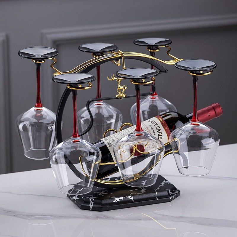 Red Wine Glass Rack Accessible Luxury High-End Goblet Upside down Creative European Wine Bottle Display Rack Home Wine Cabinet Ornaments