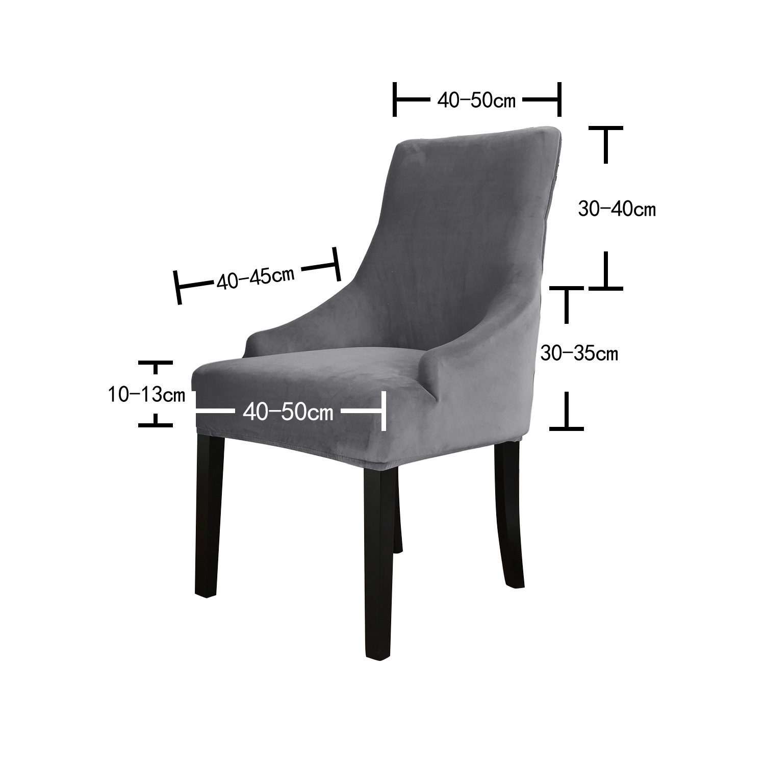 Amazon transfronterizo color sólido elástico plata de lana de fox estilo europeo cubierta de silla de comedor de hotel cubierta de polvo al por mayor