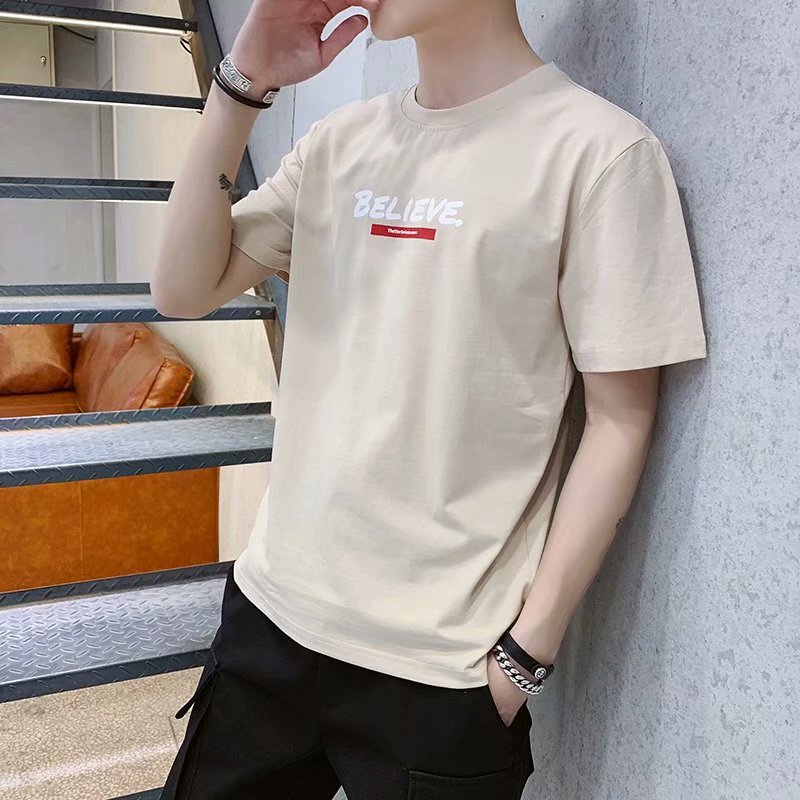 Summer Half-sleeved T-shirt Men's Short-sleeved Top Trendy Clothes Loose Long-sleeved Casual 2022 New T-shirt Base Shirt
