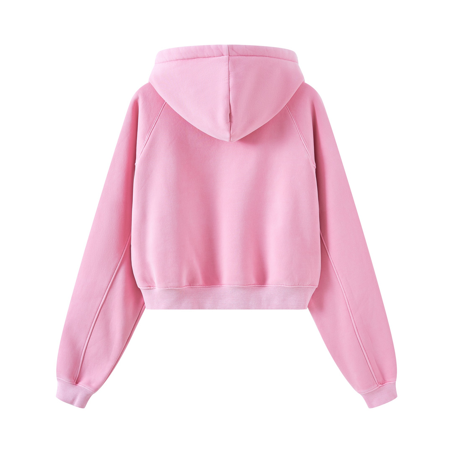 Männerkleeder Hierscht a Wanter Retro gewaschenen Kontrastfaarf Raglan kuerzen Kapuzenpullover_voghion.com