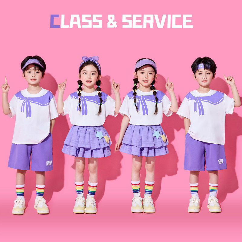 Children's Cheerleading Performance Costumes for June 1St, Elementary School Sports Meeting Outfits, Fresh Style Kindergarten Group Dance Performance Costumes Children's Cheerleading Performance Costumes for June 1St, Elementary School Sports Meeting Outfits, Fresh Style Kindergarten Group Dance Performance Costumes