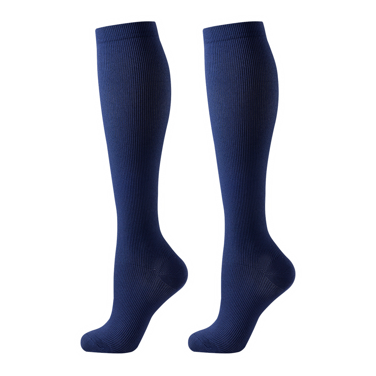 Color sólido negro blanco caqui tono de piel marrón azul marino plano calcetines de compresión image 12