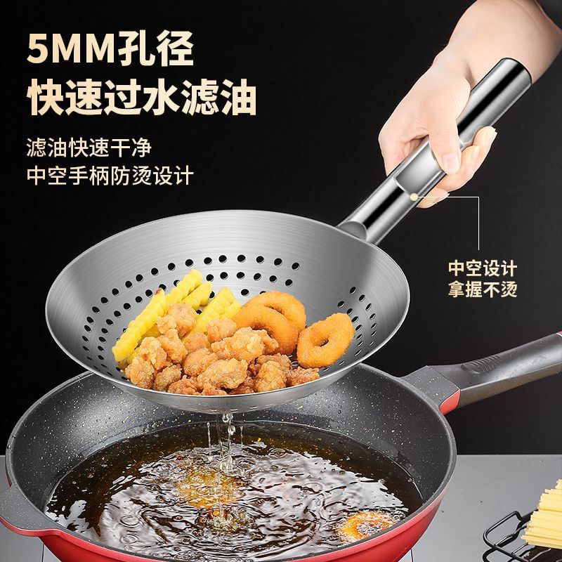 ステンレス製のスプーン304の揚げ物の大きいスプーンは厚いです。|undefined