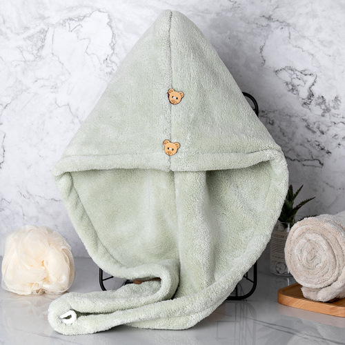 Household double-layer thickened dry hair cap bathroom strong absorbent wipe long hair quick-drying adult student children's head towel
