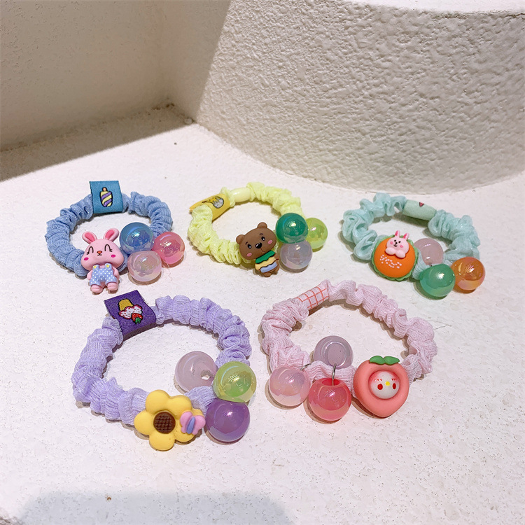 韓版可愛兒童卡通發圈小女孩扎馬尾發繩橡皮筋女童糖果色頭繩髮飾